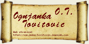 Ognjanka Tovitović vizit kartica